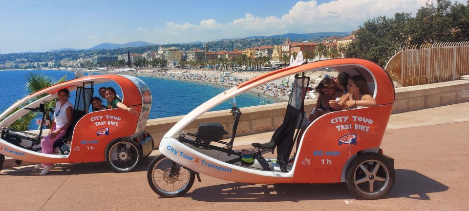 Nice: Visite privé en Bike & Boat 3h Villefranche-Cap ferrat - Downtown Nice stops: from Fountain of the Sun to Cours Saleya